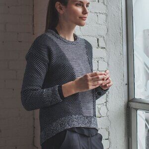 Lululemon Yogi Crew Sweater Black / Heathered Light Grey Size 6